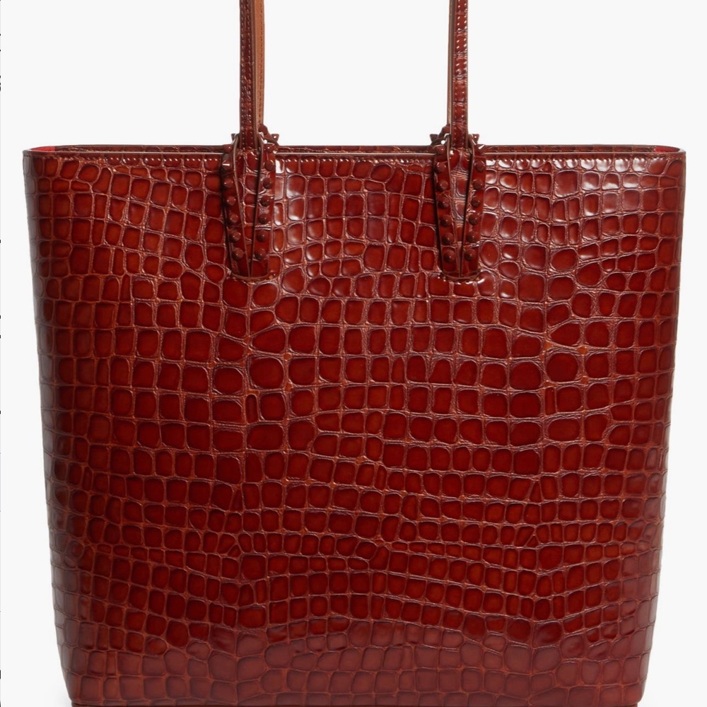 Elegant Crocodile-Embossed Christian louboutin leather tote